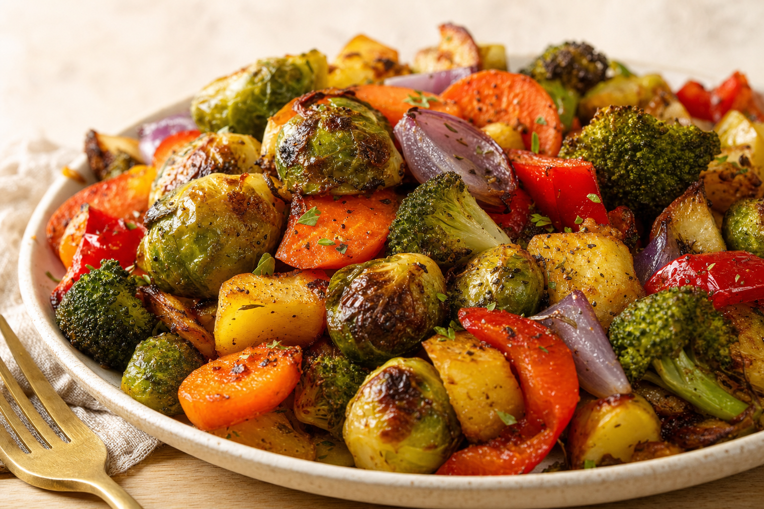 Air-fried Crispy Vegetables Air Fryer: Foolproof Tips, plated and ready to serve
