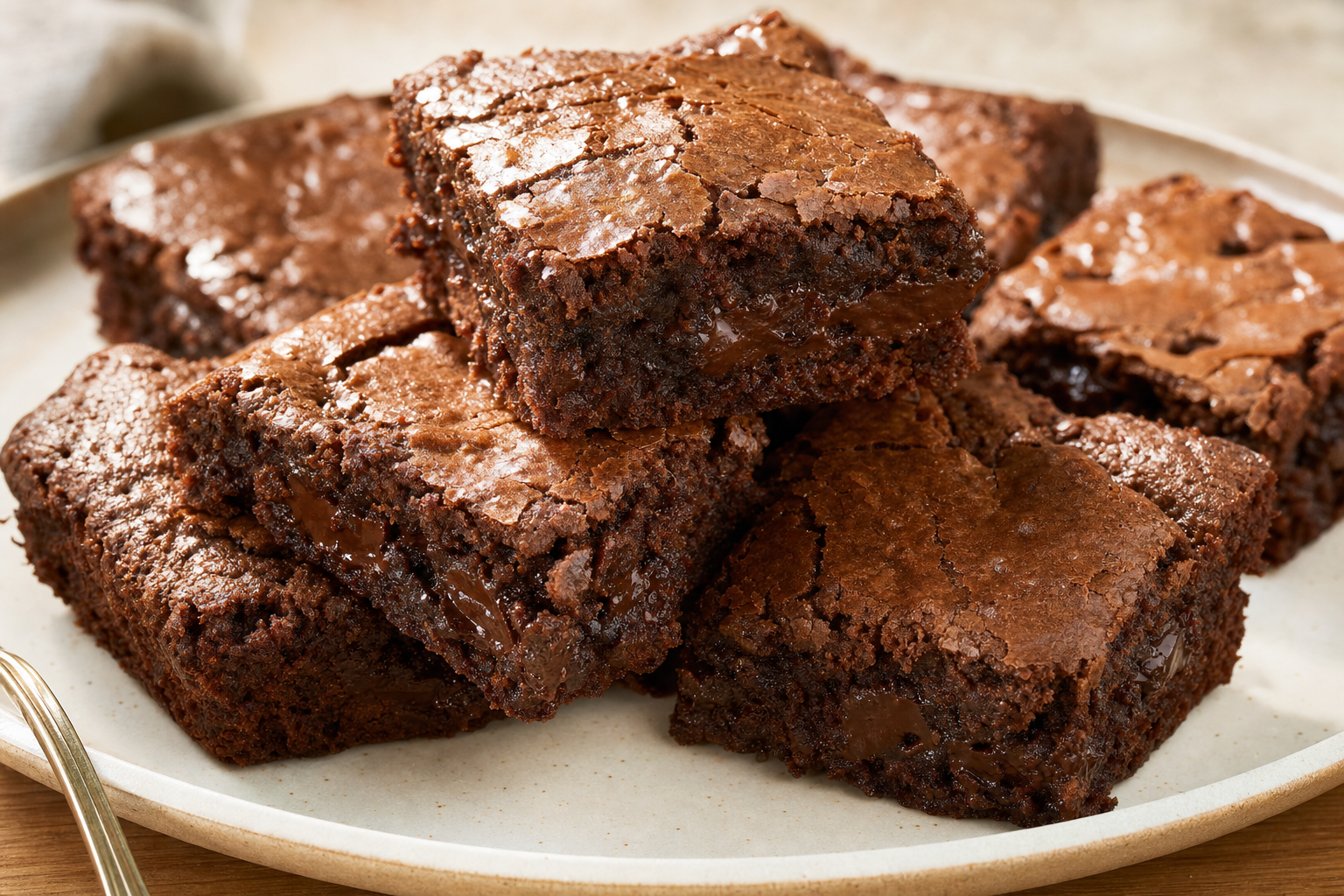 Air-fried Fudgy Air Fryer Brownies (Small-Batch Recipe), plated and ready to serve